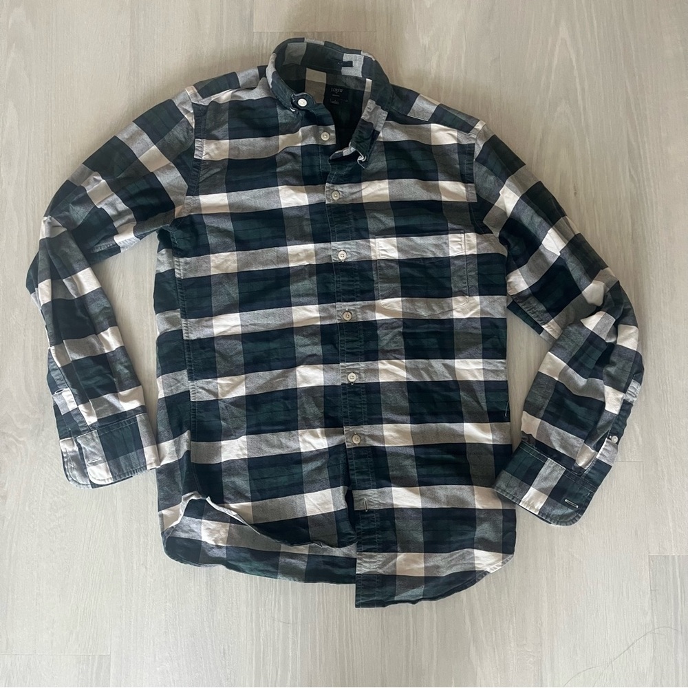 J.Crew Factory Men’s Slim Oxford Plaid‎ Button Down Size Small